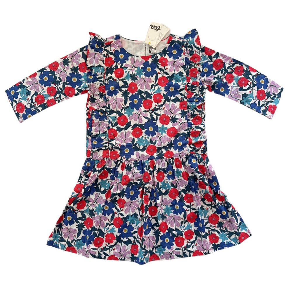 NWT Tea Collection Floral Ruffle Shoulder Woven Dress Size Size 10